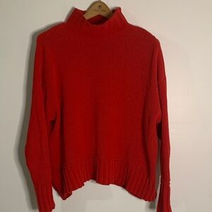 New Directions Vibrant Red Turtleneck Sweater